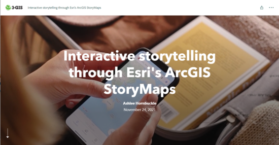 Interactive storytelling StoryMap cover