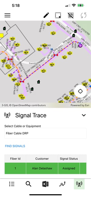 Using 3-GIS | Mobile in the field to trace signal paths and identify customer connections.
