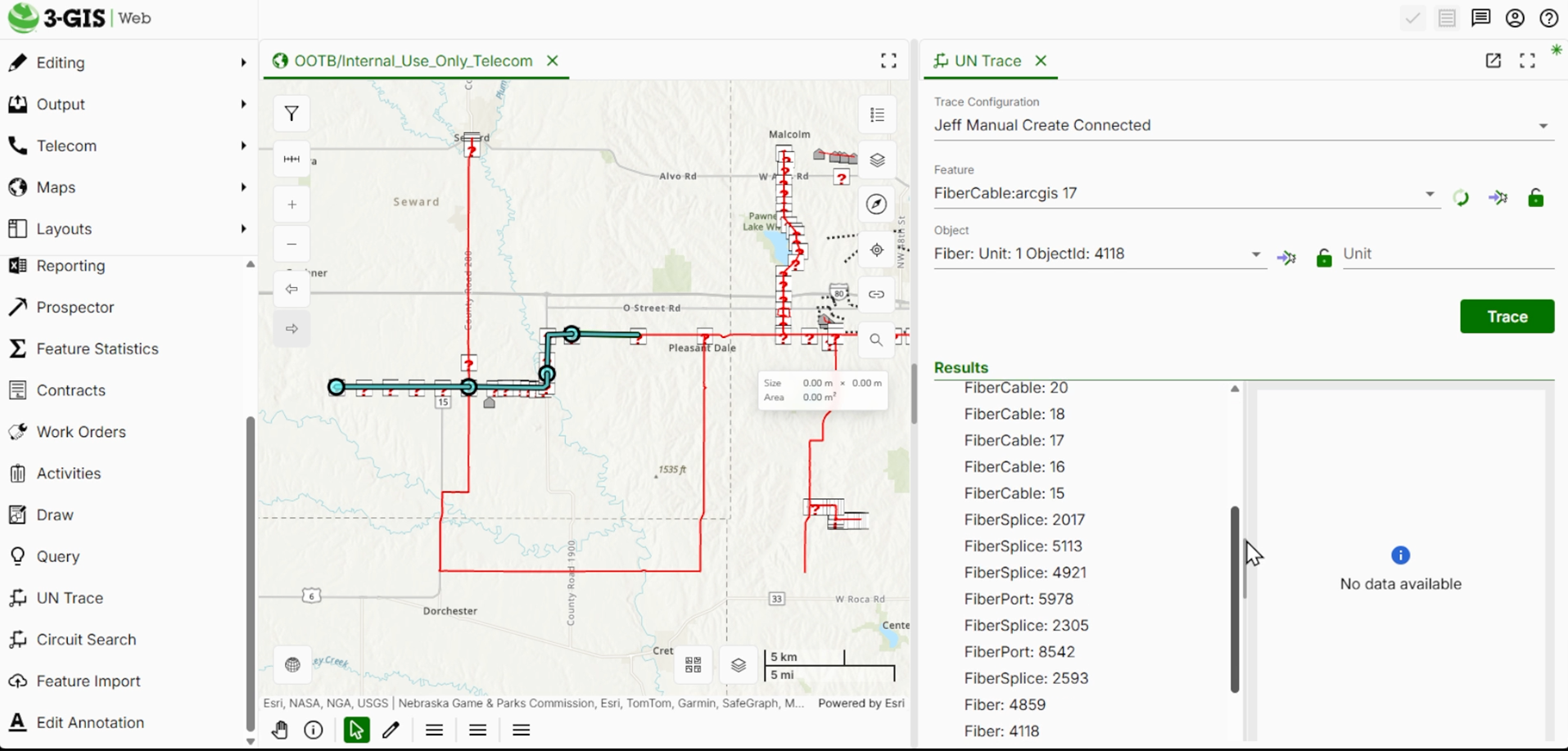 Exploring connected trace analysis with 3-GIS for the TDN