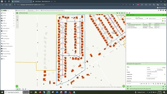 Updating a work order status in 3-GIS | Web