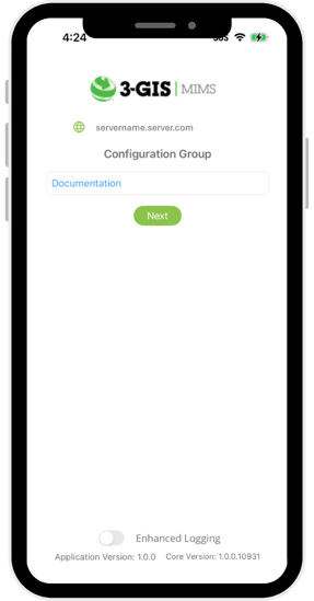 3-GIS | MIMS login screen